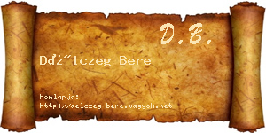 Délczeg Bere névjegykártya